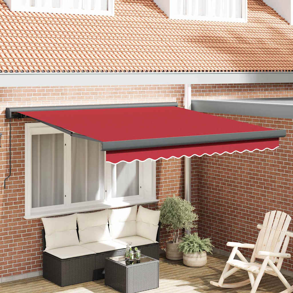 Tenda Retrattile Rosso 300 x 250 cm Tessuto e Metallo - homemem39
