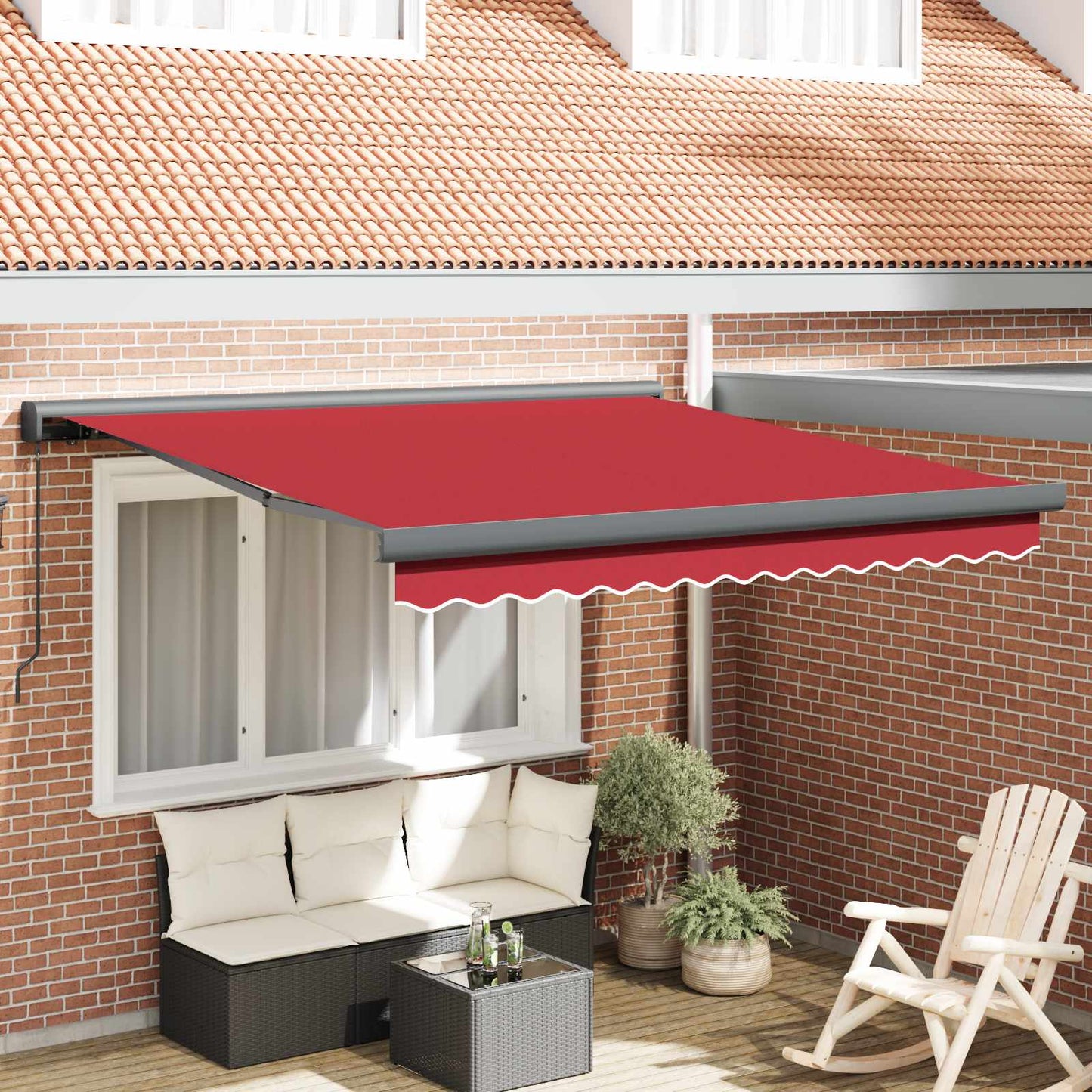 Tenda retrattile Rosso 300 x 250 cm Tela e Alluminio | homemem39