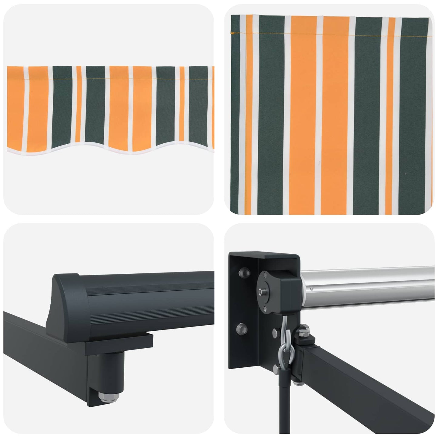 Tenda retrattile Verde e Giallo 300 x 250 x 165 cm | homemem39