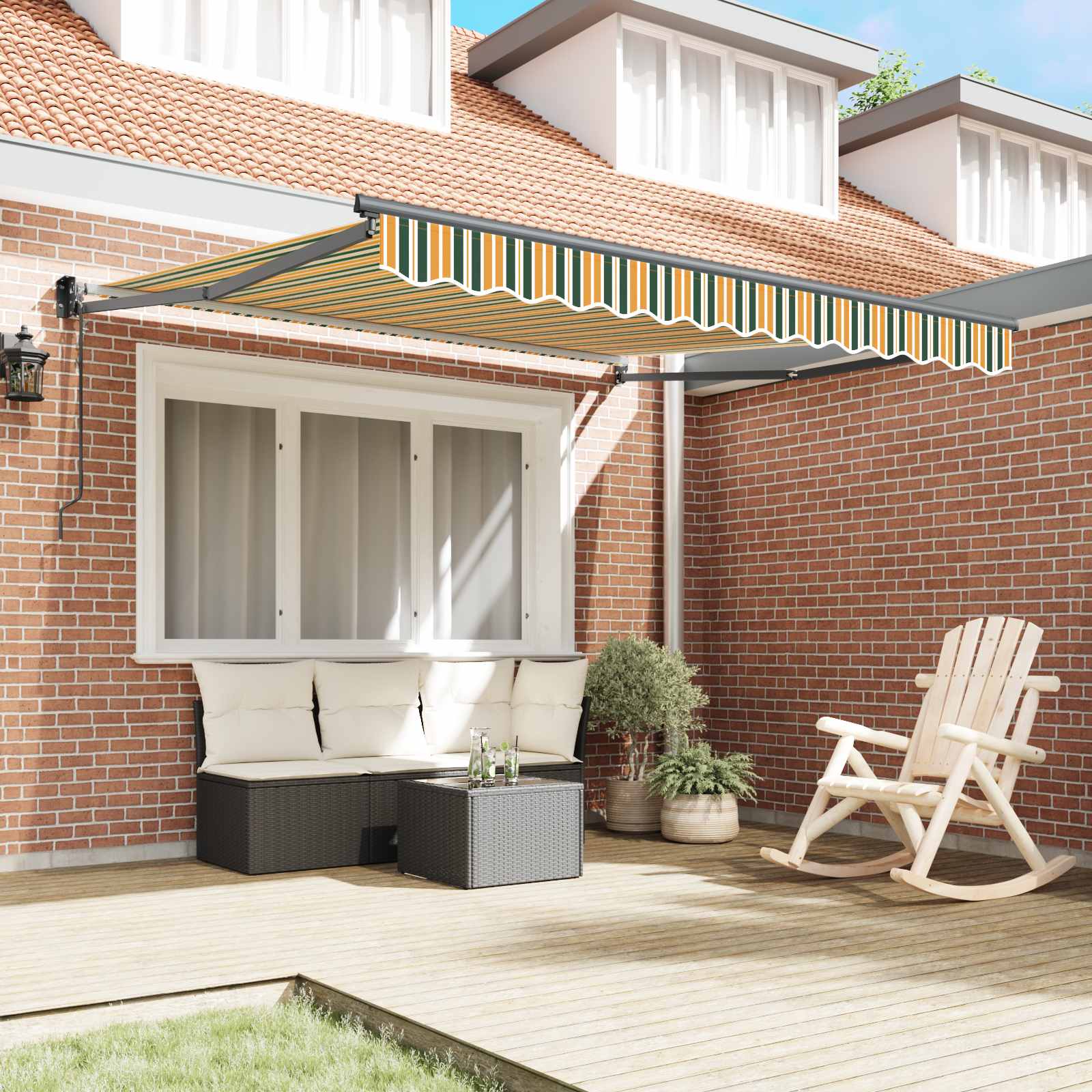 Tenda retrattile Verde e Giallo 300 x 250 x 165 cm | homemem39