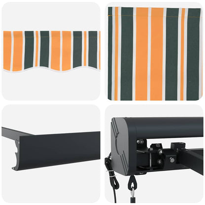 Tenda Retrattile Verde e giallo 300 x 250 cm Tessuto e Metallo - homemem39