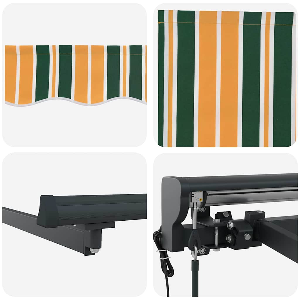 Tenda Retrattile Verde e Giallo 300x250 cm Tessuto