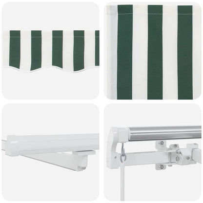 Tenda Retrattile Verde e Bianco 300 x 250 cm Tessuto e acciaio | homemem39