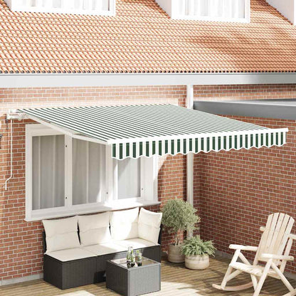 Tettuccio Elettrico Retrattile Verde e Bianco 300 x 250 cm | homemem39