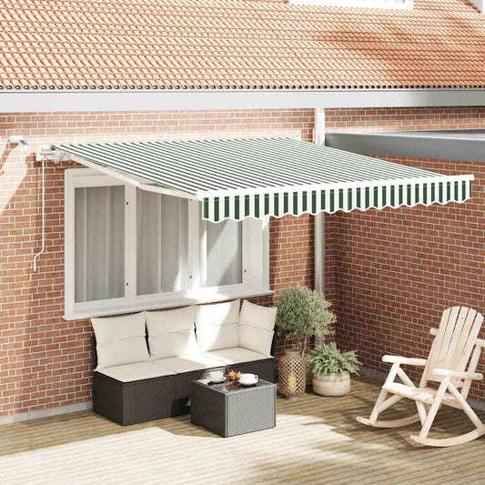 Tenda retrattile Verde e Bianco 300 x 250 cm Poliestere | homemem39