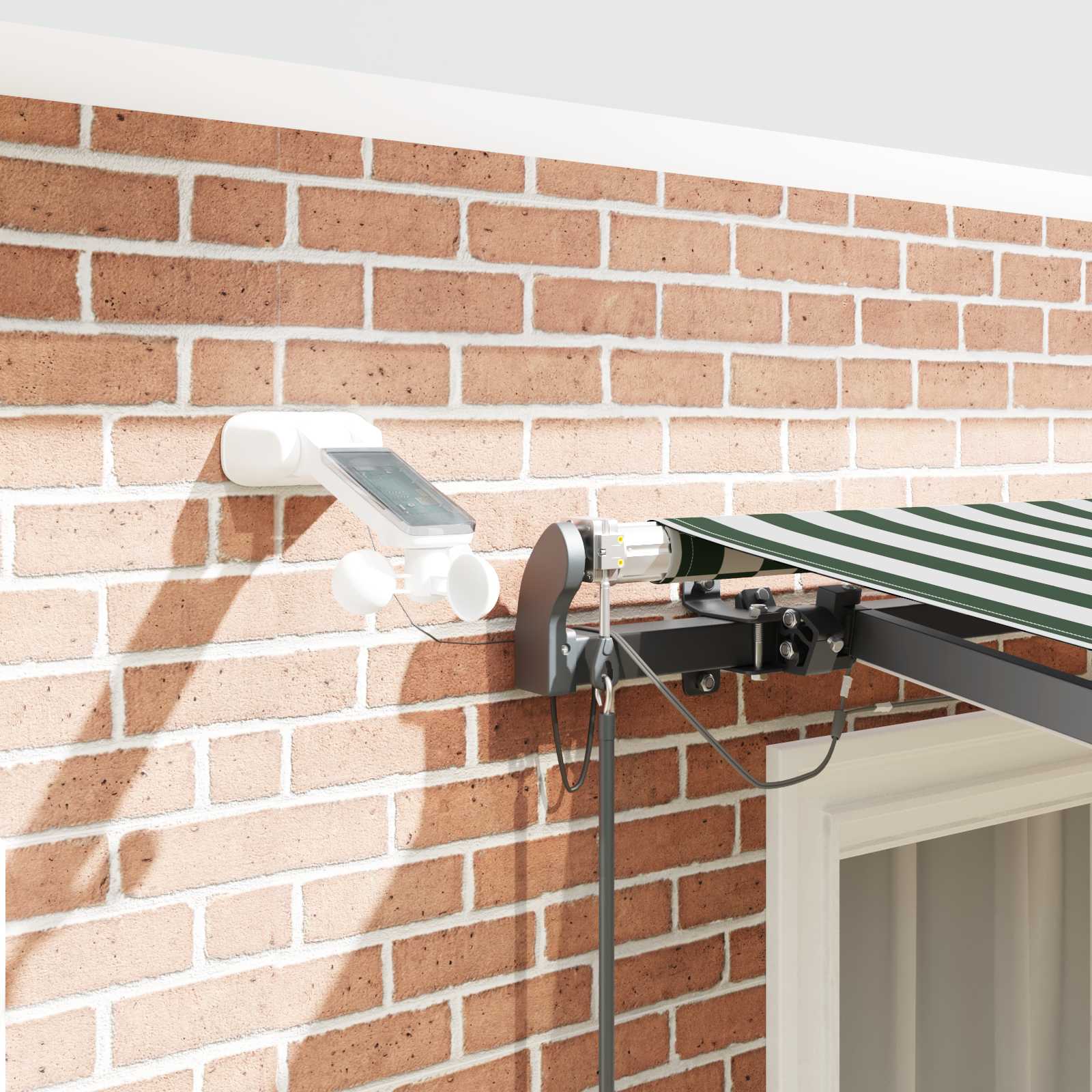 Tessuto per Tenda con Verde e Bianco 300 x 250 cm Poliestere | homemem39