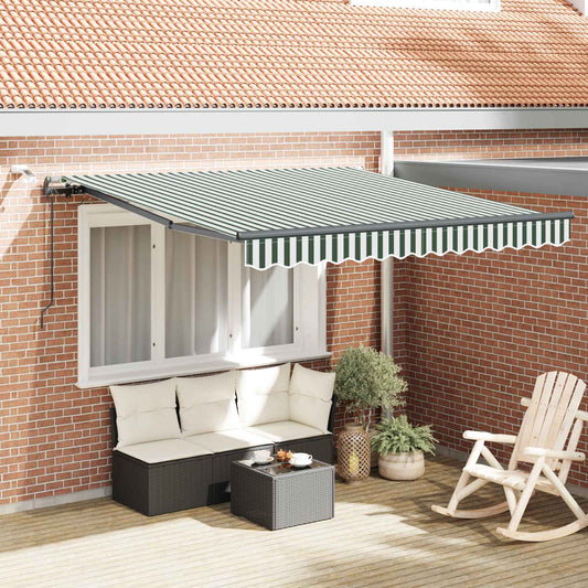 Tessuto per Tenda Verde e Bianco 300 x 250 cm Poliestere