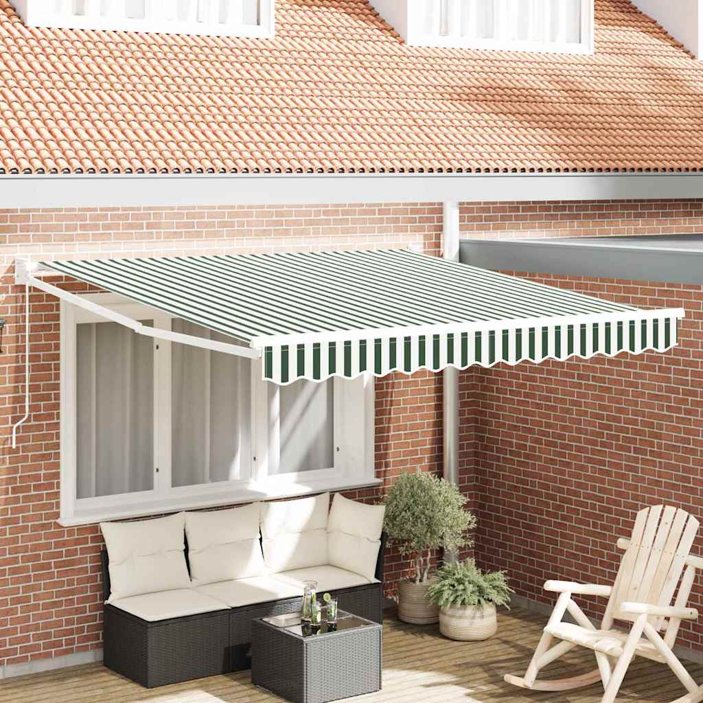 Tenda da Sole Verde e Bianco 300 x 250 x 165 cm Poliestere | homemem39