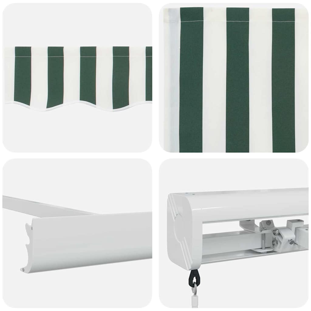 Tenda Retrattile Verde e Bianco 300 x 250 cm Tessuto e Metallo | homemem39