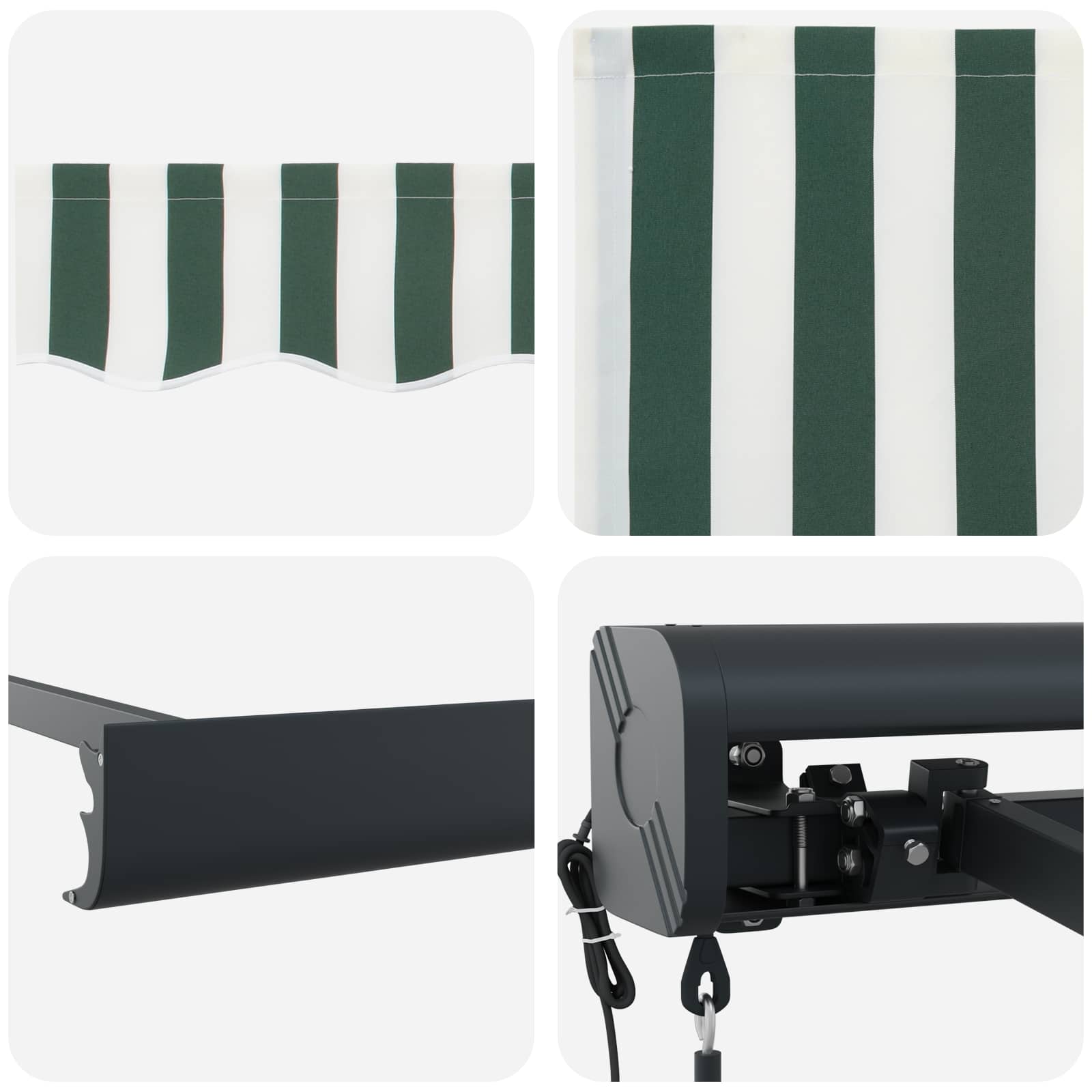 Tenda da Sole Verde e Bianco 300 x 250 x 165 cm | homemem39