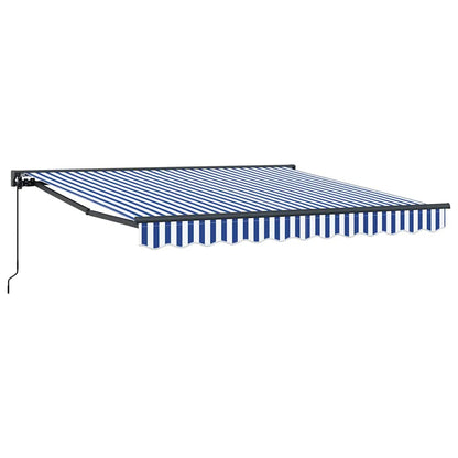Tenda Retrattile Blu e Bianco 350x250 cm Tessuto