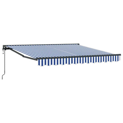 Tenda Retrattile Blu e Bianco 350x250 cm Tessuto
