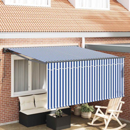 Tenda Retrattile Blu e Bianco 350 x 250 cm