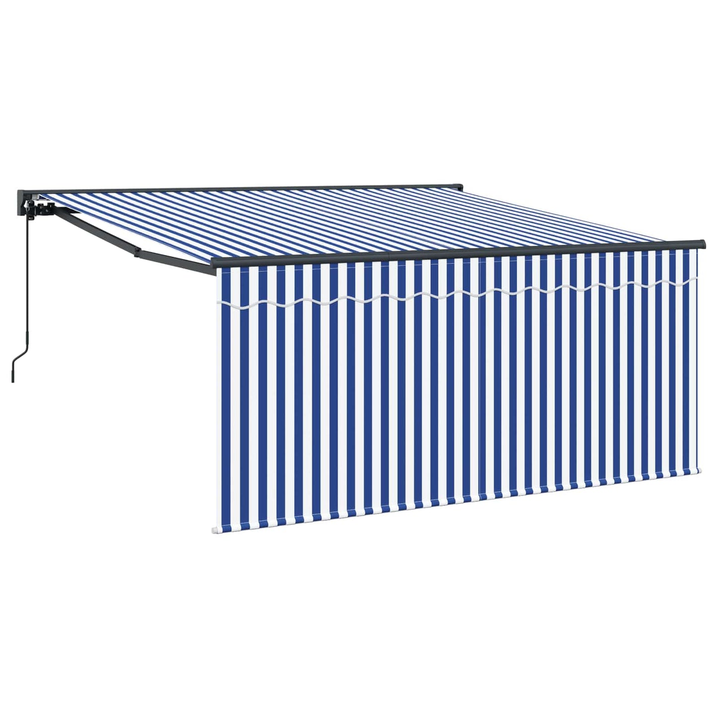 Tenda Retrattile Blu e Bianco 350 x 250 cm | homemem39