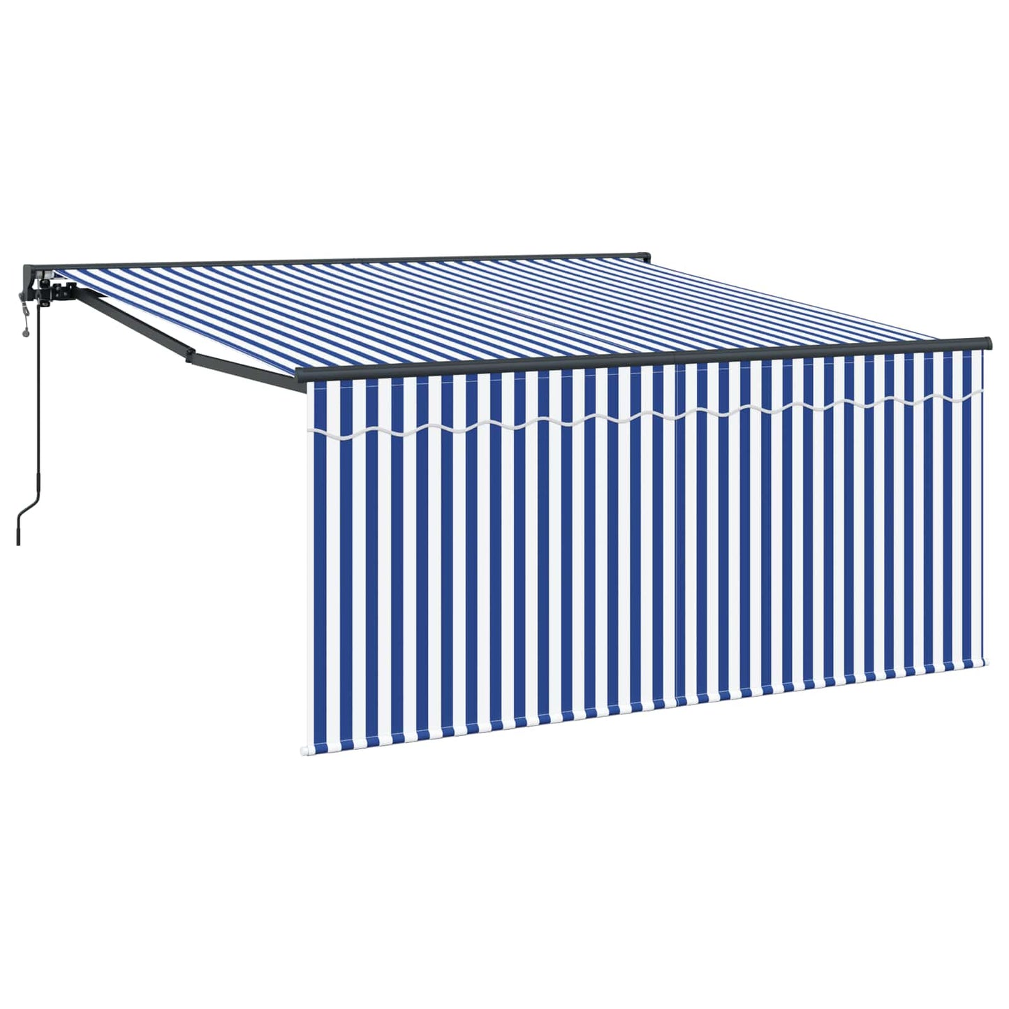 Tenda Retrattile Blu e Bianco 350 x 250 cm | homemem39