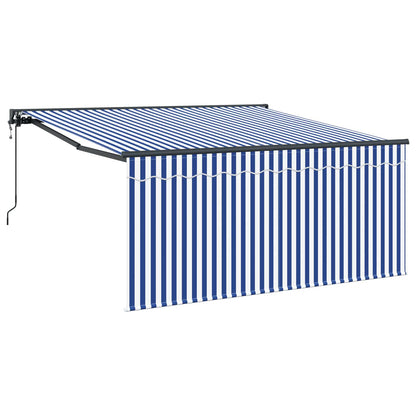 Tenda Retrattile Blu e Bianco 350 x 250 cm | homemem39