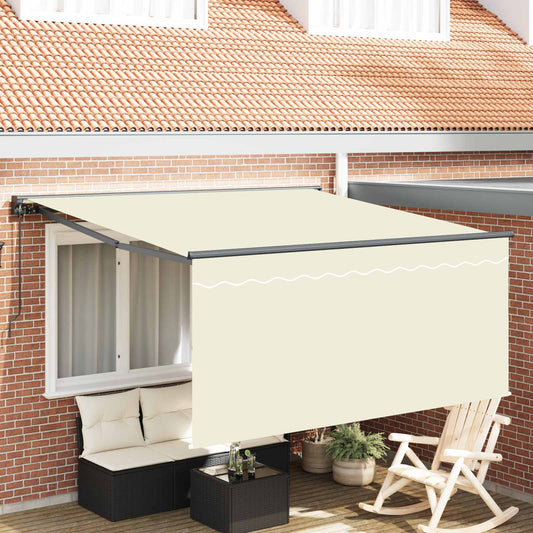 Tenda Retrattile Crema 350 x 250 cm Poliestere e Alluminio