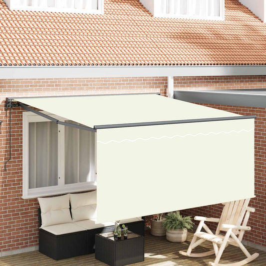 Tenda Retrattile Crema 350 x 250 cm Poliestere e Alluminio