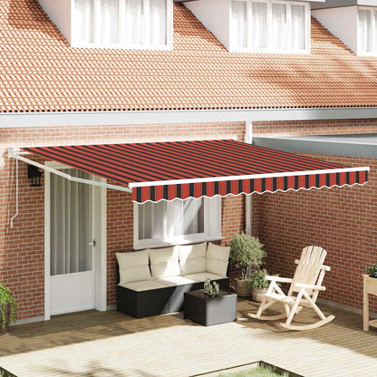 Tenda retrattile Rosso e Nero 350 x 250 cm Tessuto e Alluminio