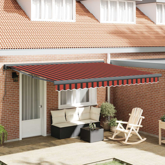 Tenda retrattile Rosso e Nero 350 x 250 cm Tessuto e Alluminio | homemem39