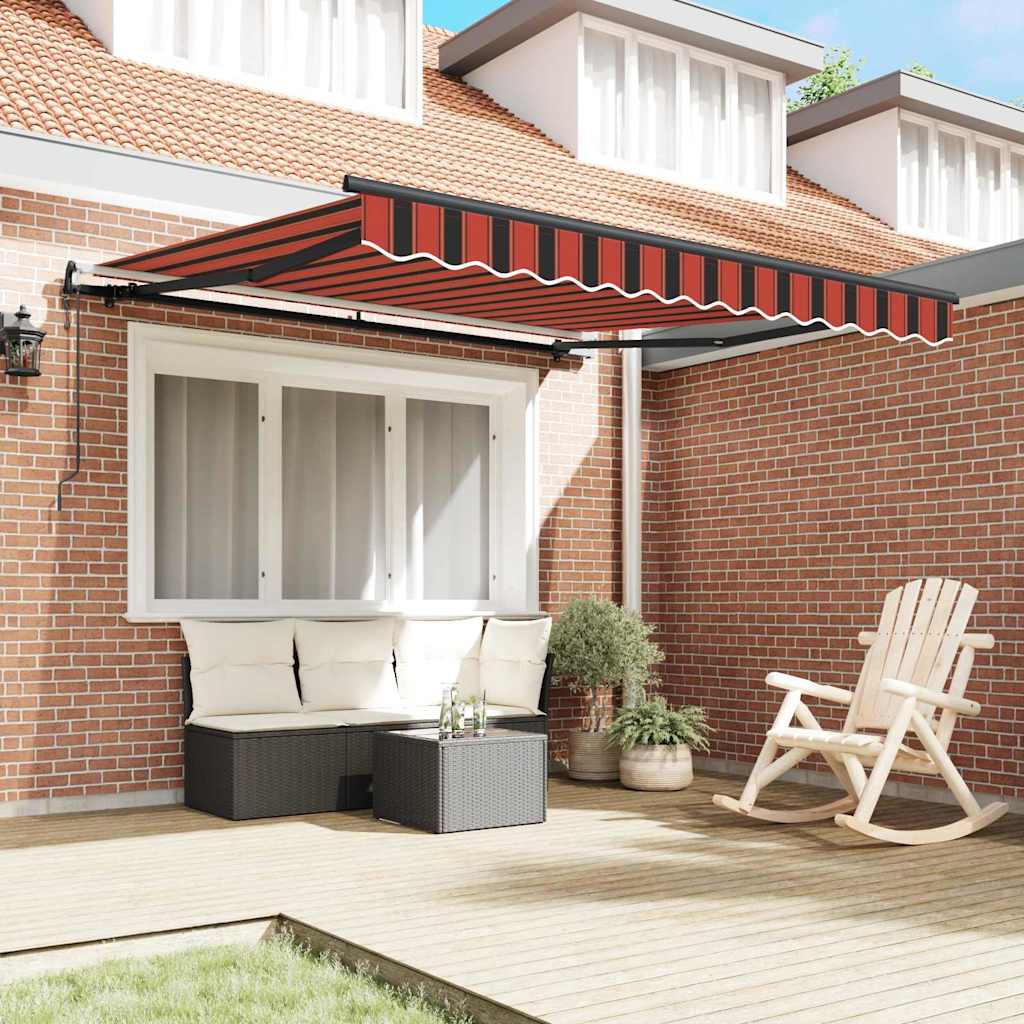 Tenda Retrattile Rosso e nero 350 x 250 cm Tessuto - homemem39