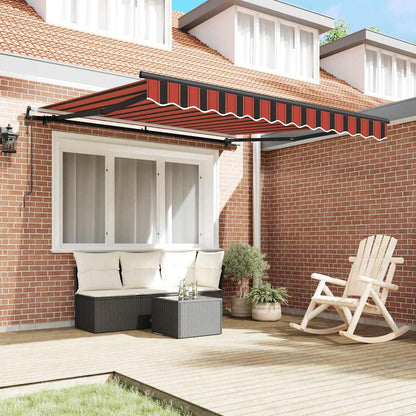 Tenda Retrattile Rosso e nero 350 x 250 cm Tessuto - homemem39