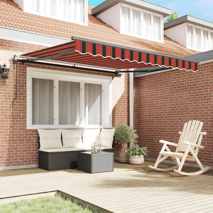 Tenda retrattile Rosso e Nero 350 x 250 cm Tessuto e Alluminio | homemem39