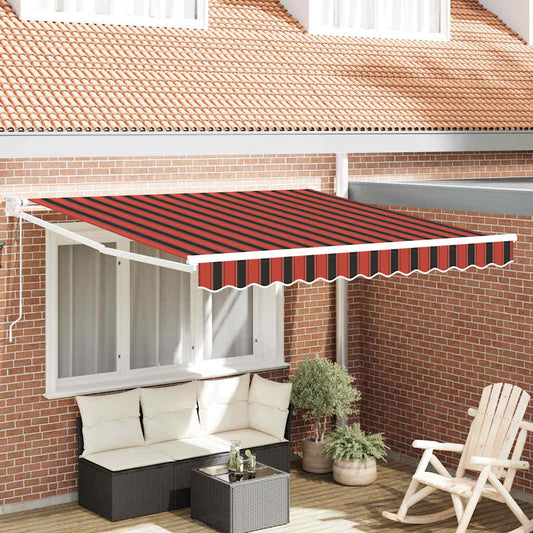 Tenda da Sole Rigato arancione e marrone 3,5 x 2,5 m - homemem39