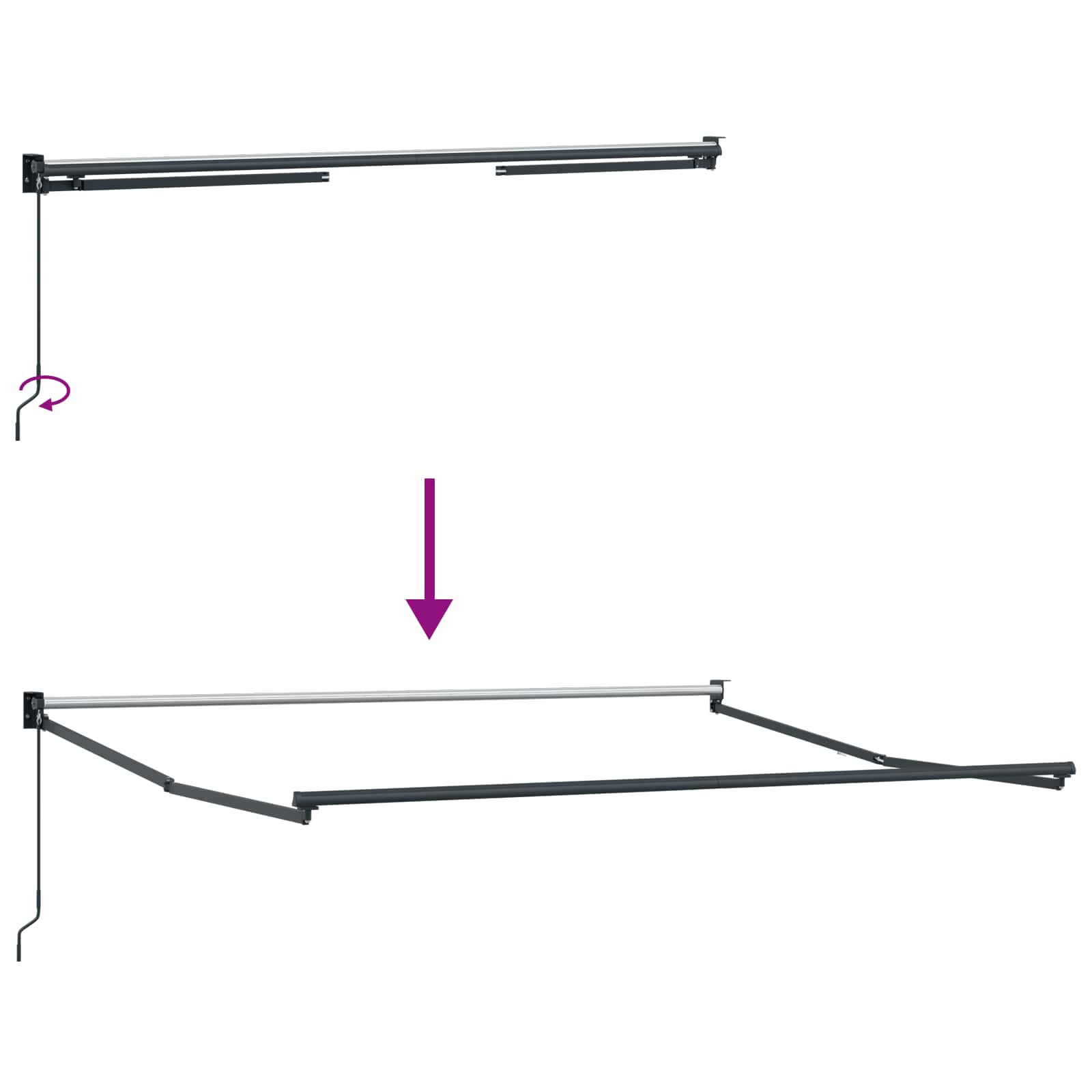 Tenda da Sole Rosso e Nero 350 x 250 x 165 cm Poliestere | homemem39