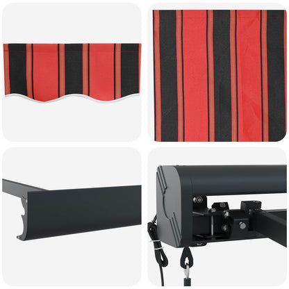 Tenda retrattile Rosso e Nero 350 x 250 x 165 cm | homemem39