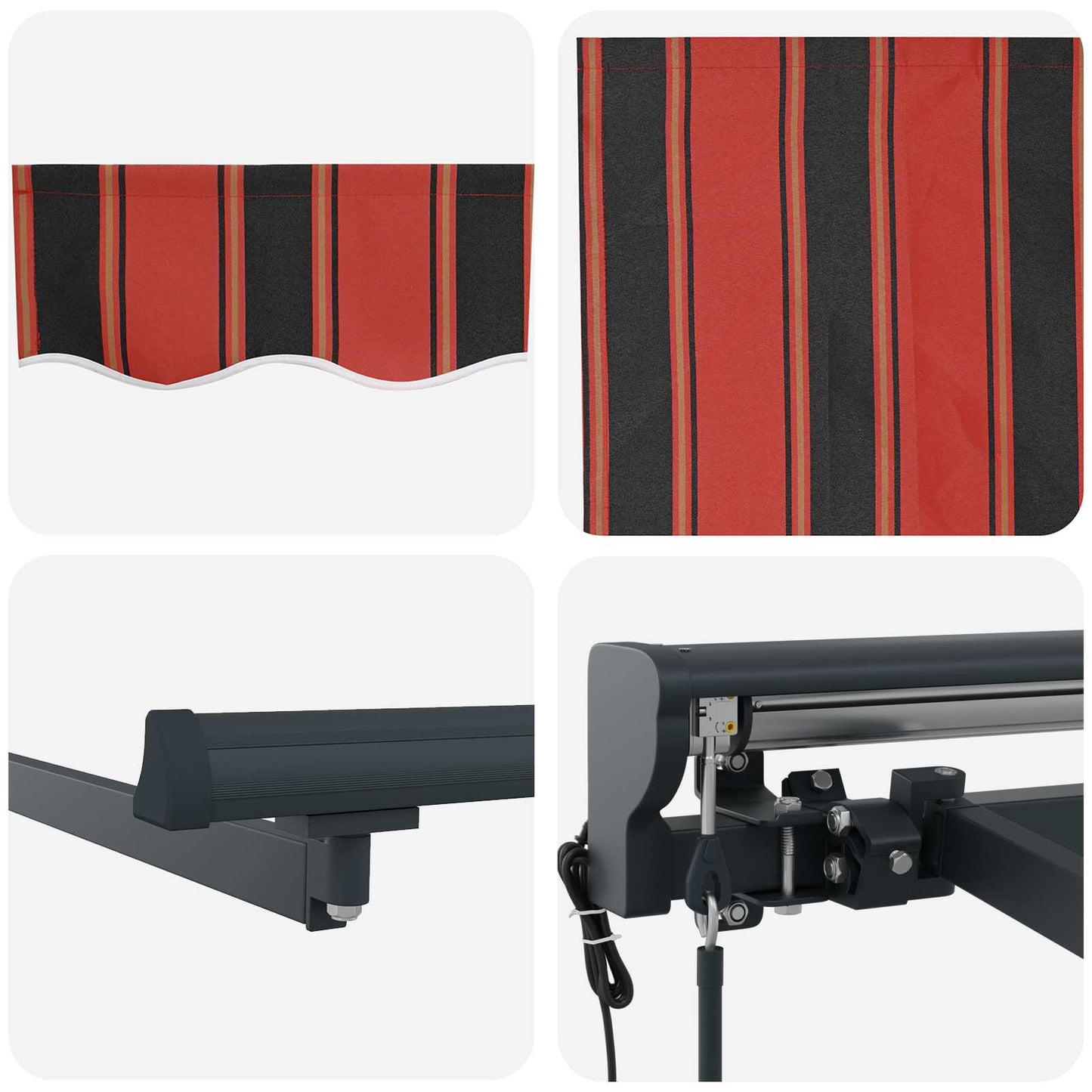 Tenda Retrattile Arancione e Nero 350 x 250 cm