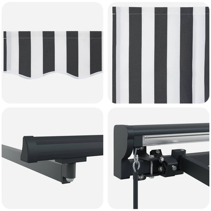 Tenda Retrattile Antracite e Bianco 350 x 250 cm