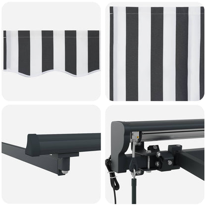 Tenda Retrattile Antracite e Bianco 350 x 250 cm