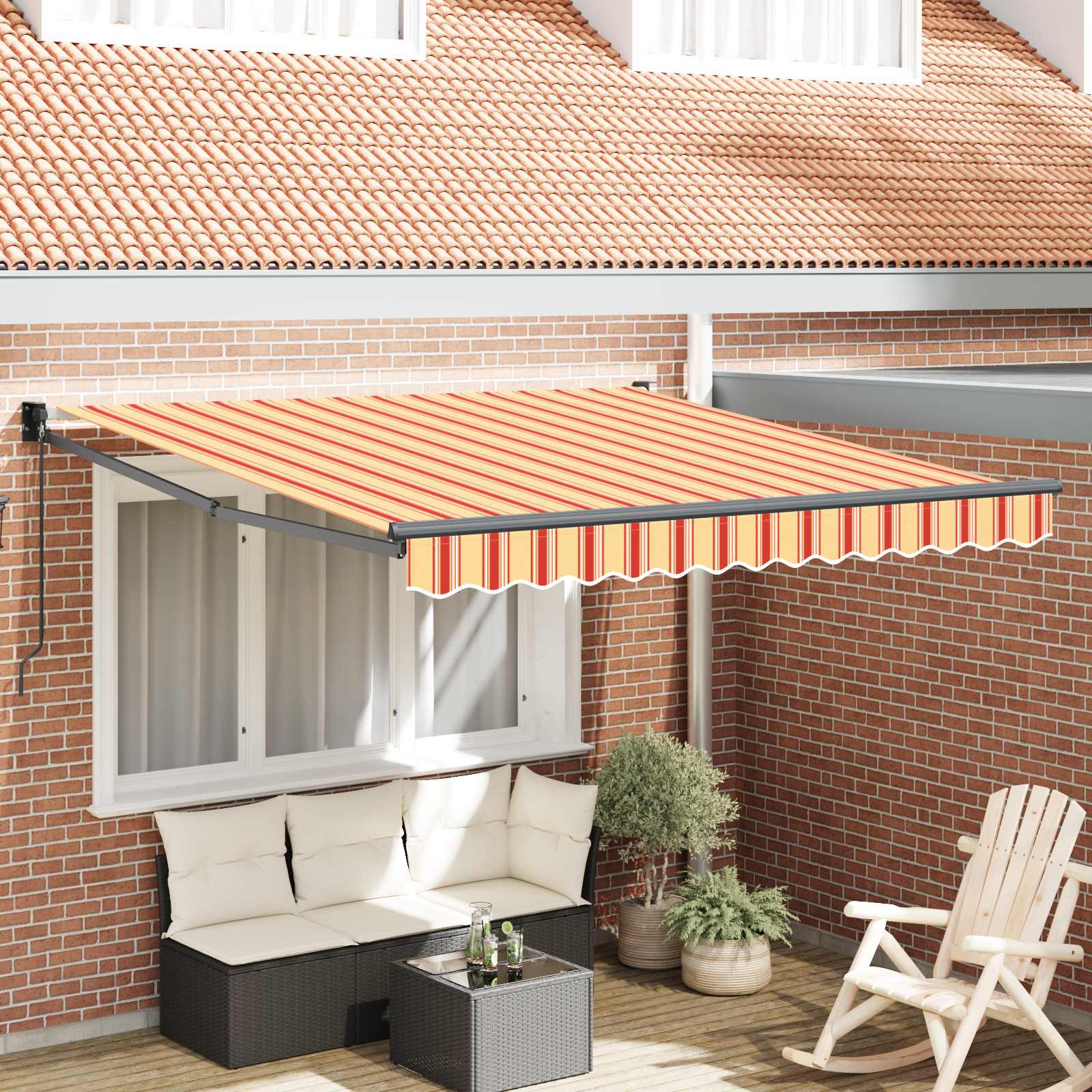 Tenda retrattile Giallo e Arancione 350 x 250 x 165 cm | homemem39