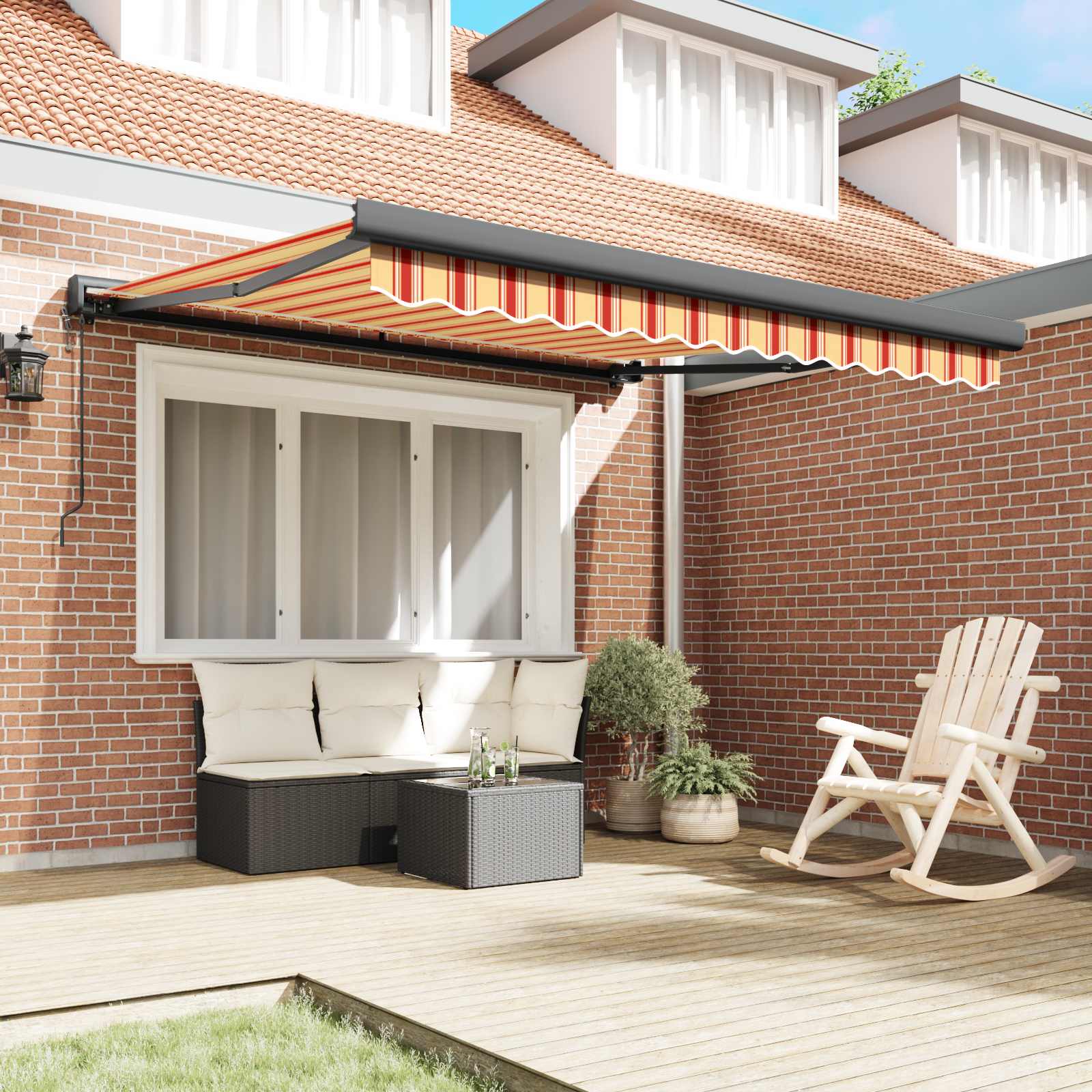 Tenda retrattile Giallo e Arancione 350 x 250 x 165 cm | homemem39