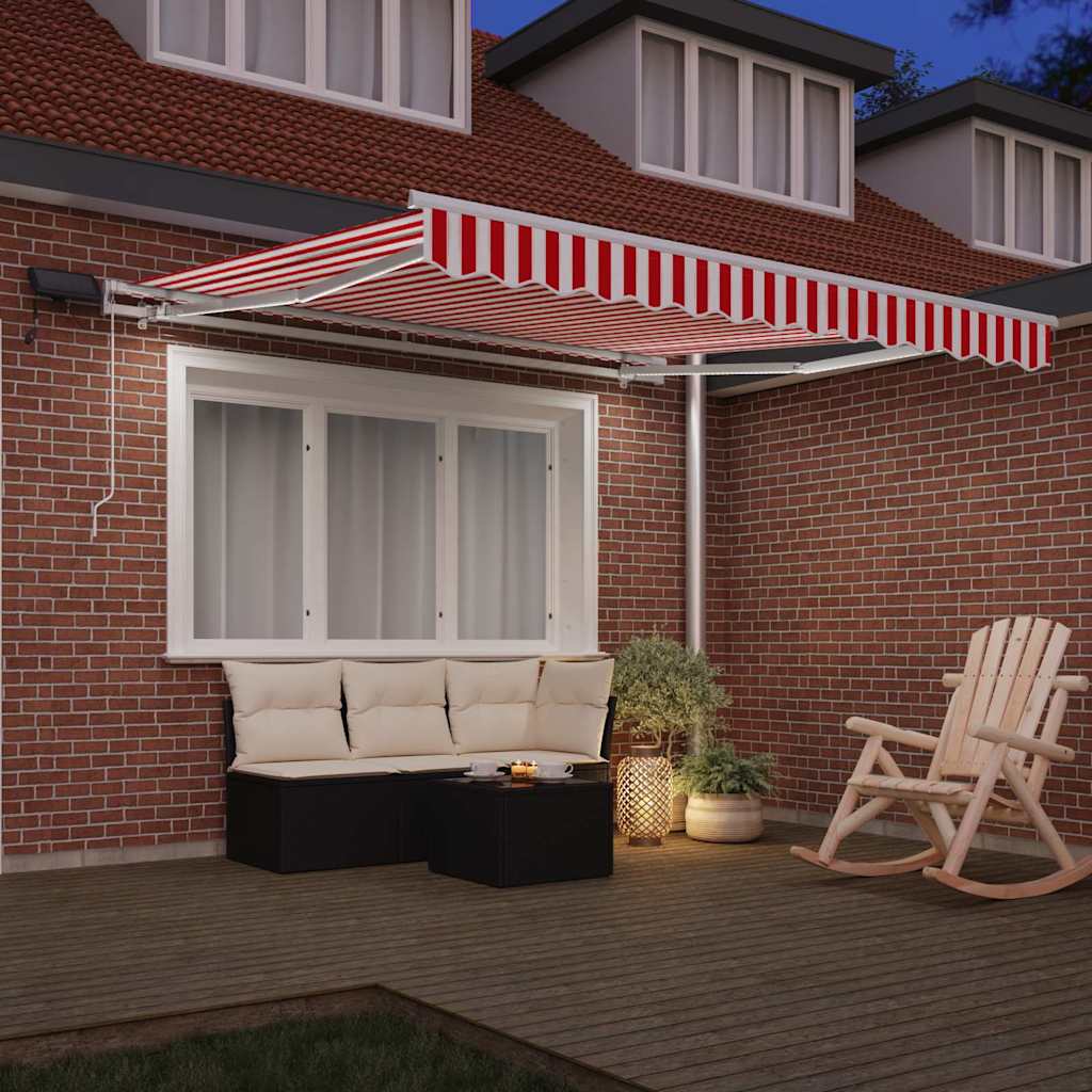 Tenda retrattile Rosso e Bianco 350 x 250 cm | homemem39