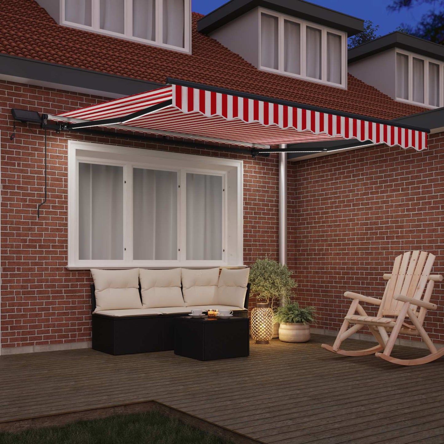 Tenda retrattile Rosso e Bianco 350 x 250 cm | homemem39