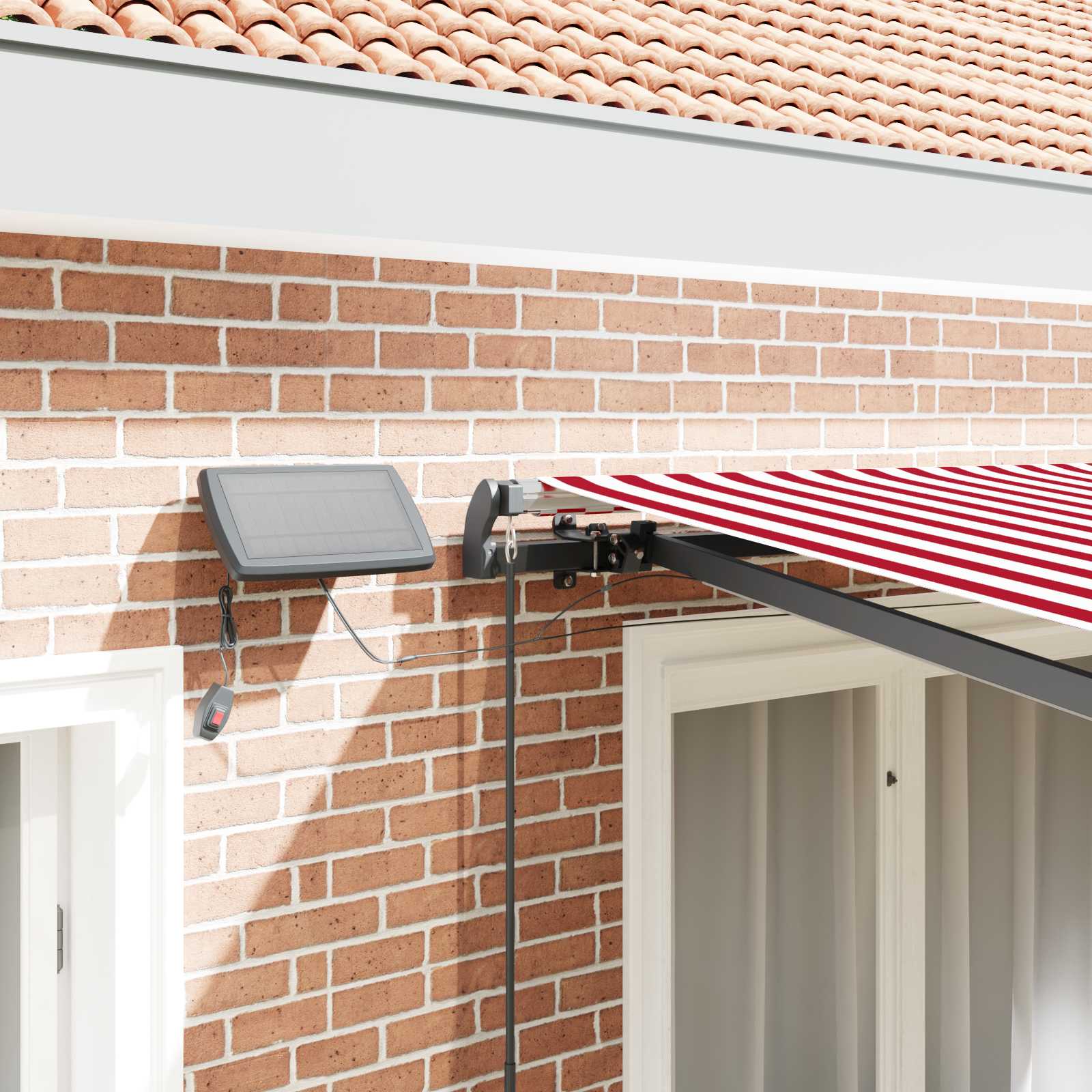 Tenda retrattile Rosso e Bianco 350 x 250 cm | homemem39