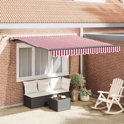 Tenda retrattile Rosso e Bianco 350 x 250 cm Poliestere | homemem39