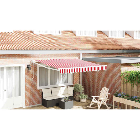 Tenda Retrattile Rosso e bianco 350 x 250 cm Tessuto - homemem39