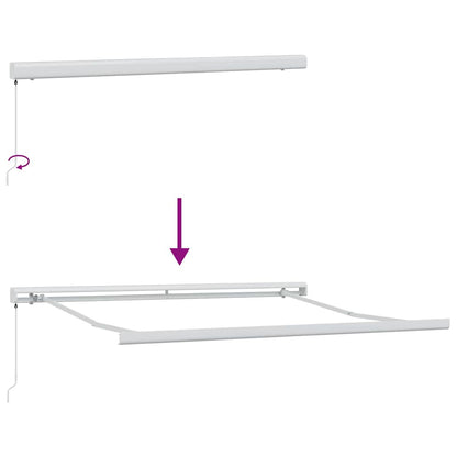 Tenda Retrattile Rosso e Bianco 350 x 250 cm Tessuto e Metallo - homemem39