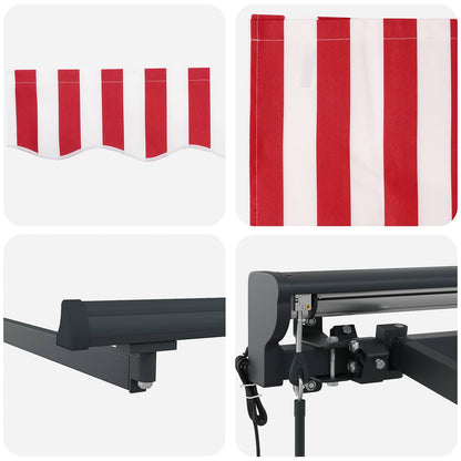 Tenda Retrattile Rosso e Bianco 350 x 250 cm