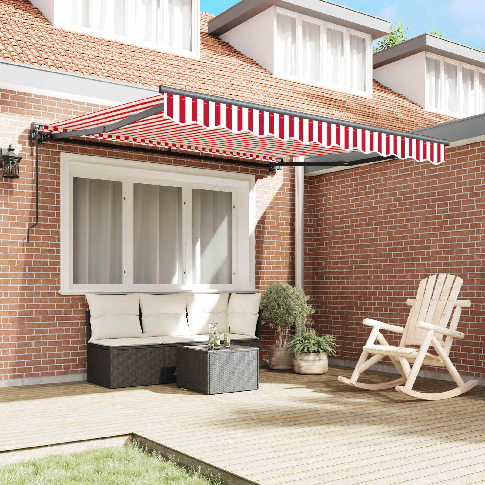 Struttura della tenda Rosso e Bianco 350 x 250 cm | homemem39