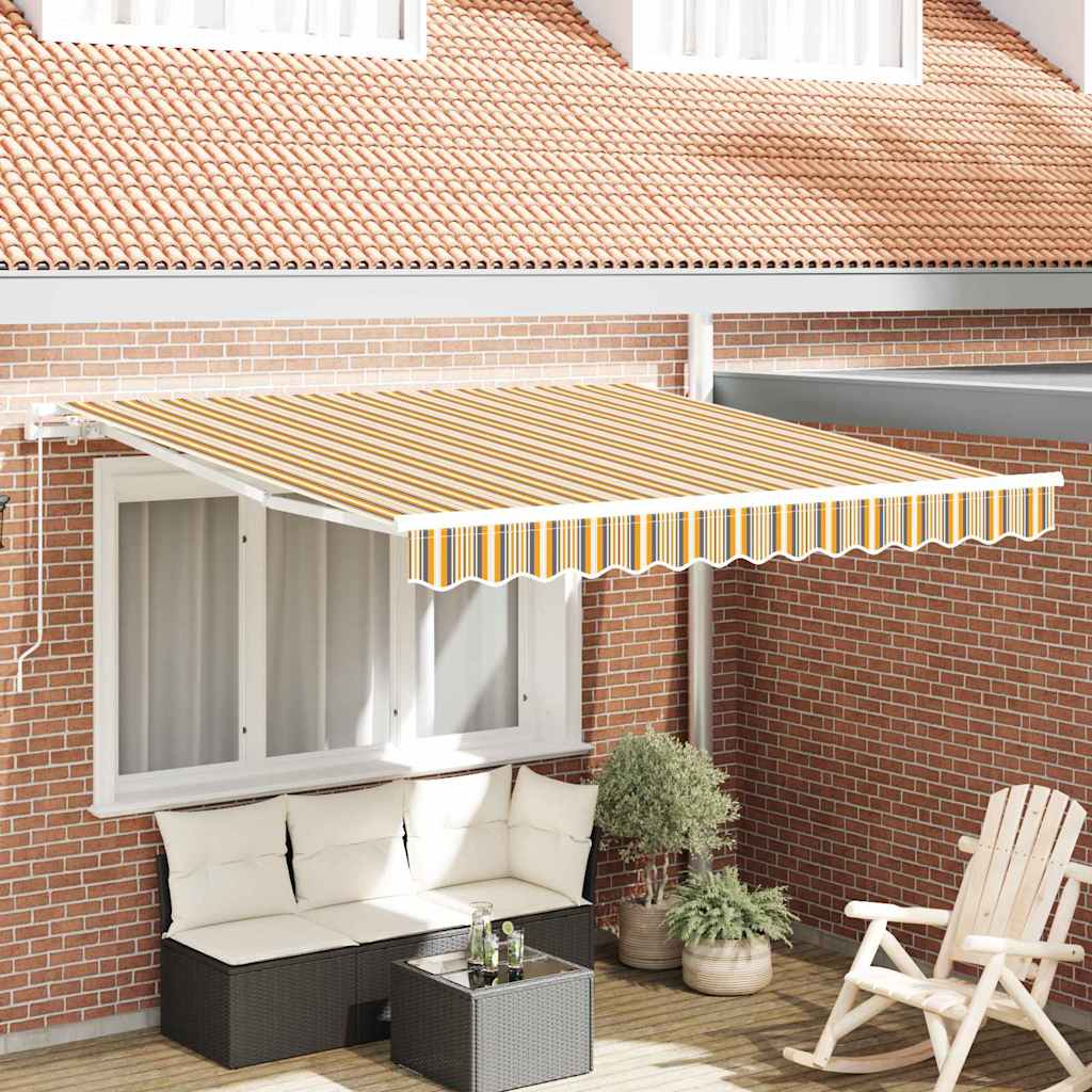 Tenda Retrattile Giallo e grigio e bianco 350 x 250 cm Tessuto - homemem39