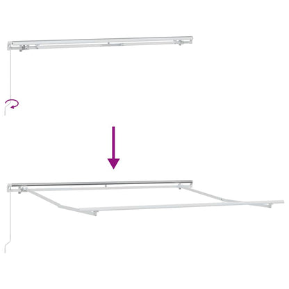 Tenda Retrattile Giallo e grigio e bianco 350 x 250 cm Tessuto - homemem39