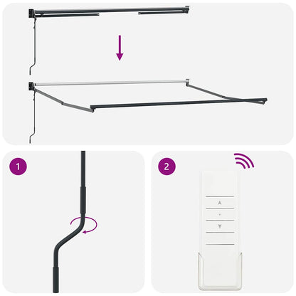 Tenda Retrattile Giallo e grigio e bianco 350 x 250 cm Tessuto - homemem39