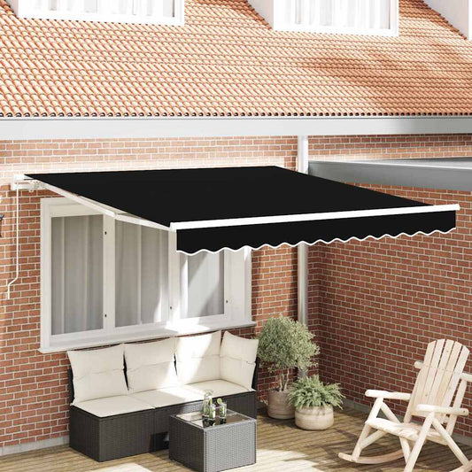 Tenda Retrattile Nero 350 x 250 cm Tessuto - homemem39