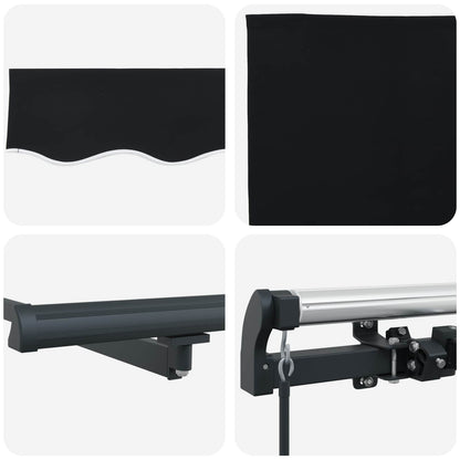 Tenda retrattile Nero 350 x 250 cm Poliestere e Alluminio | homemem39