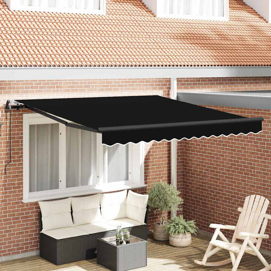 Tenda Retrattile Nero 350 x 250 cm Tessuto