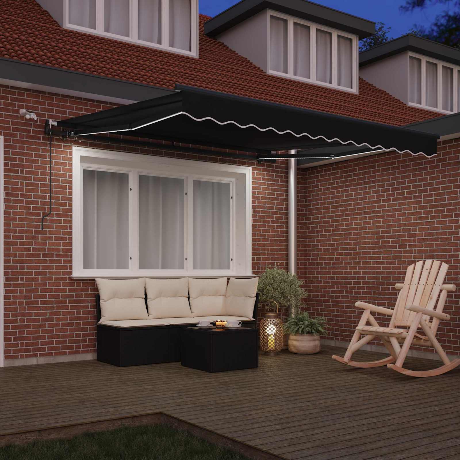 Tenda retrattile Nero 350 x 250 cm Poliestere | homemem39